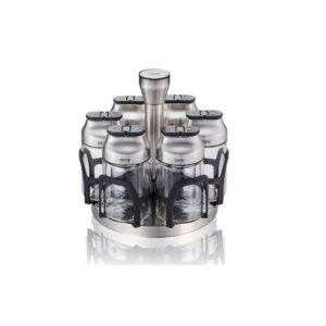 Set 6 lọ đựng gia vị Gefu Kippo Spice Carousel borosilicate 120ml kèm đế xoay 33733
