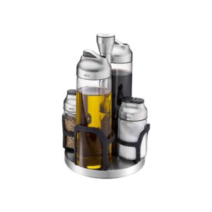 Set 2 bình 400ml + 2 lọ 120ml đựng gia vị dầu giấm kèm giá xoay Gefu Kippo Vinegar-Oil and Spice Cruet Stand 33734